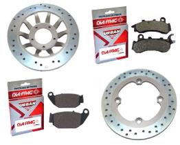 Kit Discos de Freio Honda Nxr 160 Bros Com Cbs Combi Brake 2018 2019 2020 2021 + Pastilhas Diafrag - MR DISCOS