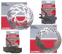 Kit Discos de Freio Lander 250 2006 A 2015 + Pastilhas Diafrag