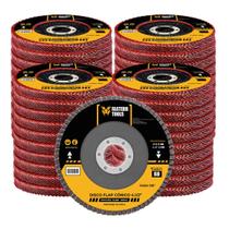 Kit Discos Flap Grão 60 Aço Cônico 4.1 2 Fasterr FSTC07