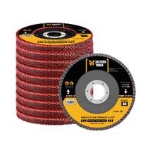 Kit Discos Flap Grão 60 Aço Cônico 4.1 2 Fasterr FSTC07