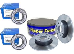 Kit discos freio sólido uno premio elba 84 a 96 +2 rolamento Kit discos freio sólido uno premio elba 84 a 96 +2 rolamento