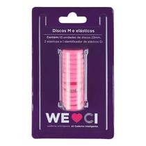 Kit Discos M e Elásticos para Caderno Inteligente MCI231023 Rosa Neon - CI Kit Discos M e Elásticos para Caderno Inteligente MCI231023 Rosa Neon - CI