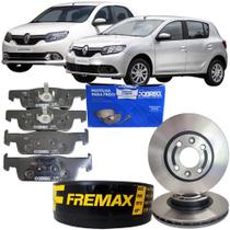Kit Discos Pastilhas Freio Dianteiro Renault Logan Sandero Após 2014 Kit Discos Pastilhas Freio Dianteiro Renault Logan Sandero Após 2014