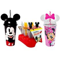 Kit Disney com Fabrica de Sorvete com 6 Forminhas e Copo da Minnie e Mickey com Orelhas - Plasútil