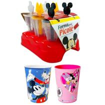 Kit Disney Fabrica de Sorvete com 6 Forminhas e Copo da Minnie e Mickey