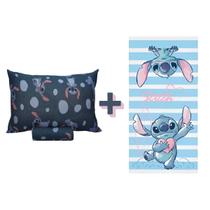 Kit Disney Lilo Stitch Jogo Cama C/ Elástico + Toalha Banho Kit Disney Lilo Stitch Jogo Cama C/ Elástico + Toalha Banho