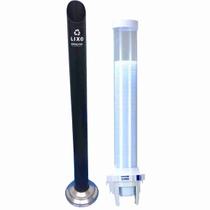 Kit dispensador de copo café ez-cup com alavanca + lixeira preto para descarte copos de cafe Kit dispensador de copo café ez-cup com alavanca + lixeira preto para descarte copos de cafe