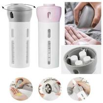 Kit Dispenser 4 Em 1 Viagem Limpa Maquiagem Shampoo Gel Creme Portátil Viagem