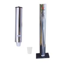 Kit Dispenser Aço Inox Porta Copo Água 200ml + Lixeira Inox - CCM