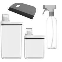 Kit Dispenser Borrifador Rodo Pia Lavanderia com 4 itens OU -