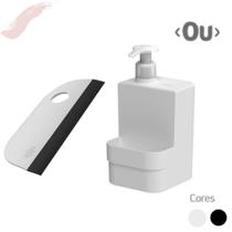 Kit Dispenser De Detergente E Esponja Compacto 500ml e Rodinho De Pia Trium