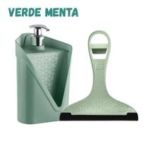 Kit Dispenser de Detergente e Rodinho Rodo de Pia Cozinha Click Não Vaza