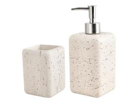 Kit Dispenser E Copo Porta Escova Multiuso Lavabo Banheiro