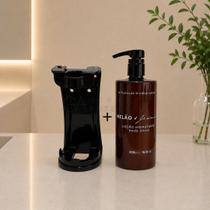 Kit Dispenser Loção Hidratante Luxo 500ml Melão e Jasmim com Suporte Preto Realgems Kit Dispenser Loção Hidratante Luxo 500ml Melão e Jasmim com Suporte Preto Realgems