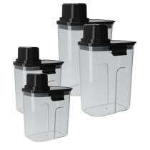 Kit Dispenser Multiuso 1,6L e 2,4L Sabão Líquido Pó Amaciante Lavanderia Cozinha Cereais Arroz Farinha Kit Dispenser Multiuso 1,6L e 2,4L Sabão Líquido Pó Amaciante Lavanderia Cozinha Cereais Arroz Farinha