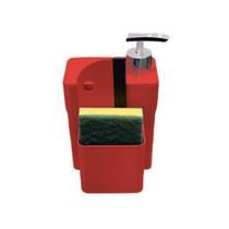 Kit dispenser organizador de pia 3 em 1 vermelho Micromax Kit dispenser organizador de pia 3 em 1 vermelho Micromax