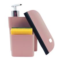 Kit dispenser organizador para pia 3 em 1 cor Rose
