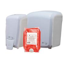Kit Dispenser P.Higiênico Rolão Branco/Cristal + Saboneteira Refil Branco/Cristal + Sabonete Liquido Espuma 800ml