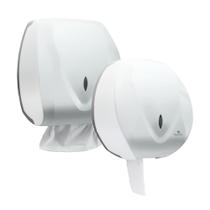 Kit Dispenser Papel Higiênico Rolão Papel Toalha Grande Interfolhado Rolo Banheiro Shopping Escola Mercado Hospital Economia Segurança