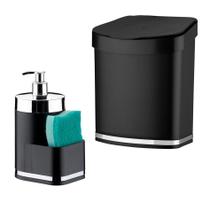 Kit Dispenser Para Detergente Líquido Lixeira 2,5 Litros Pia Cozinha - Future