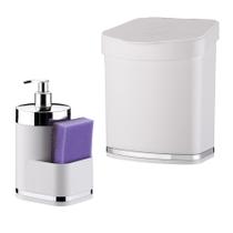 Kit Dispenser Para Detergente Líquido Lixeira 2,5 Litros Pia Cozinha - Future