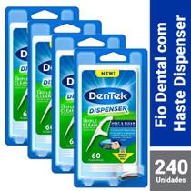 Kit Dispenser para Fio Dental Dentek Floss Picks Triple Clean Advanced Clean 240 unidades