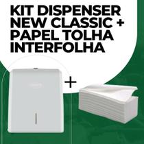 Kit Dispenser Para Papel Toalha New Classic e Papel Toalha Interfolha 20gms