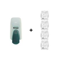 Kit Dispenser Plus Peq + 4 Refil Sabonete Antisséptico Espuma 400ml Eco Fácil