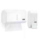 Kit Dispenser Porta Papel Toalha E Saboneteira Liquido Premisse Urban Branco