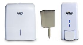 Kit dispenser sabonete liquido + porta papel toalha new classic nobre