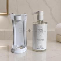Kit Dispenser Shampoo Luxo 500ml Florence Blanc Argan com Suporte Branco Realgems Kit Dispenser Shampoo Luxo 500ml Florence Blanc Argan com Suporte Branco Realgems