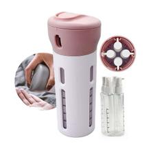 Kit dispenser Viagem portátil 4 em 1 Shampoo Condicionador Gel Creme Perfume Higiene Pessoal - Interponte