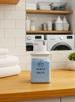 Kit Dispensers Lavanderia 1,3L - Amaciante, Alvejante, Sabão em Pó e Sabão Líquido