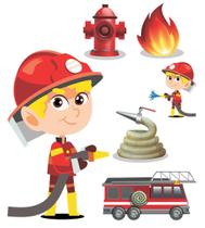 Kit Display Bombeiro Cabelo Loiro 6 Peças + Painel Grande