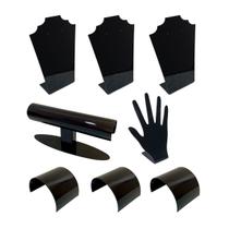 Kit Display completo de expositor de joias anéis 8pçs - Preto Kit Display completo de expositor de joias anéis 8pçs - Preto