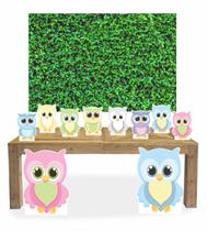 Kit Display de chão duplo Corujas 10 Pçs + Painel 150x100cm Kit Display de chão duplo Corujas 10 Pçs + Painel 150x100cm