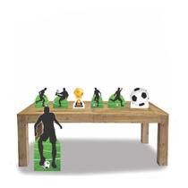 Kit Display de chão e mesa totens festa Futebol 7 Peças - X4 Adesivos