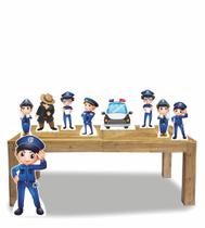 Kit Display de chão e mesa totens festa Policia 9 Pçs Kit Display de chão e mesa totens festa Policia 9 Pçs