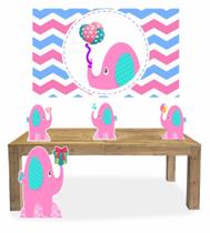 Kit Display de chão totens Elefante Encantado 4 Pçs + Painel 150x100m Kit Display de chão totens Elefante Encantado 4 Pçs + Painel 150x100m