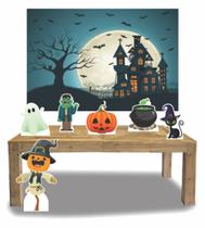 Kit Display de chão totens Halloween 6 Pçs + Painel 150x100 cm Kit Display de chão totens Halloween 6 Pçs + Painel 150x100 cm