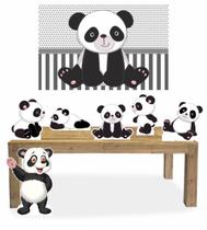 Kit Display de chão totens Panda 6 Pçs + Painel 150x100m