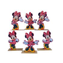 Kit Display De Mesa 6 Peças Para Festa Minnie Vermelha Mdf