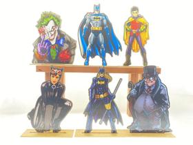 Kit Display De Mesa 6 Peças Para Festa Turma Do Batman Mdf