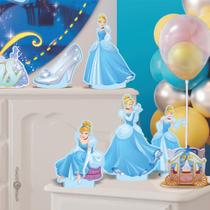 Kit Display Enfeite Mesa Festa Decoração Cinderela Princesa