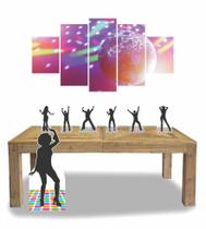 Kit Display Festa Anos 80 Discoteca Mulher + Quadro Decorativo Mosaico