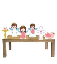 Kit Display Festa Batizado Anjinho Menina 6 Peças