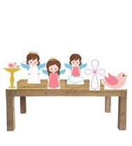 Kit Display Festa Batizado Anjinho Menina 6 Peças