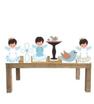 Kit Display Festa Batizado Anjinho Menino 6 Peças