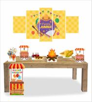 Kit Display Festa Festa Junina + Quadro Decorativo Mosaico