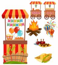 Kit Display Festa Junina 7 Peças + Painel Grande Kit Display Festa Junina 7 Peças + Painel Grande